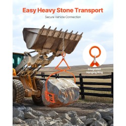 Kivinostopihdit teräs 609 mm 500 kg kantavuus kaksileukainen hammastettu