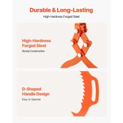 Puutavarapihdit 45 teräsrunko 2-koukkuiset kotkankynsimäiset maksimiavautuma 812 mm staattinen 700 kg