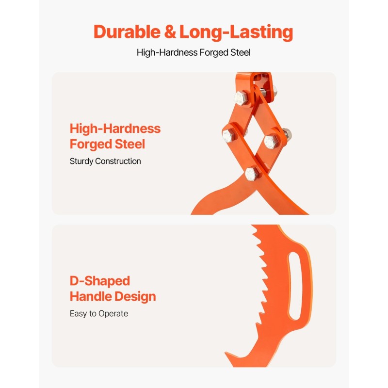 Puutavarapihdit 45 teräsrunko 2-koukkuiset kotkankynsimäiset maksimiavautuma 812 mm staattinen 700 kg