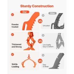 Puutavarapihdit 45 teräsrunko 2-koukkuiset kotkankynsimäiset maksimiavautuma 812 mm staattinen 700 kg