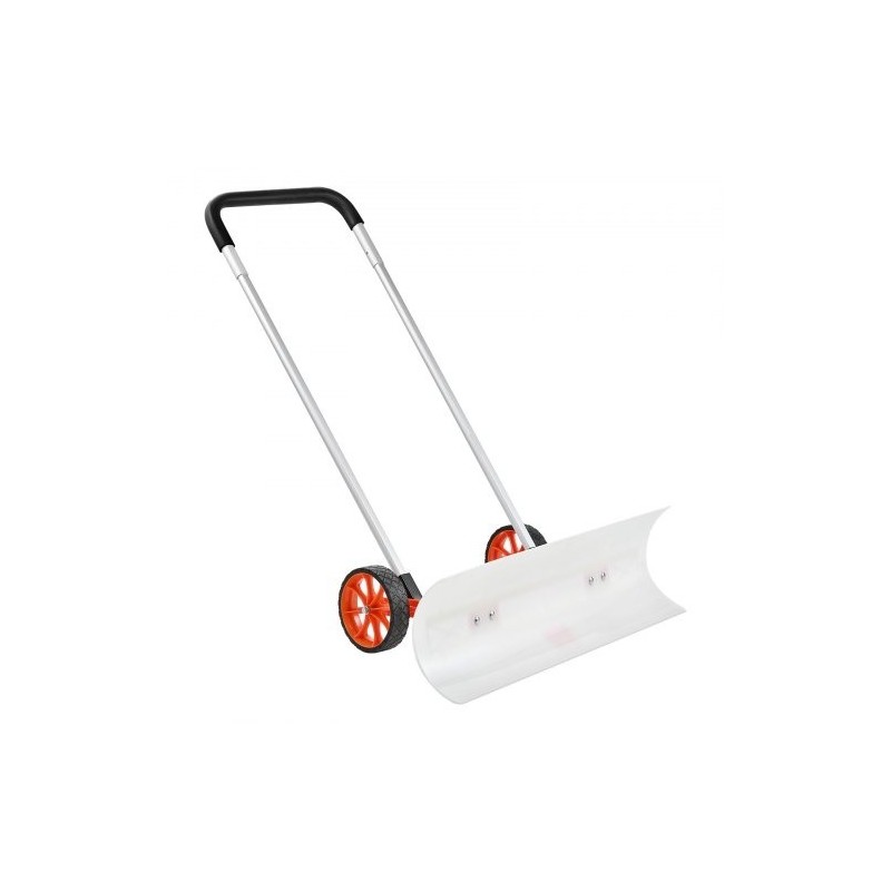 Lumilasta 37-tuumainen ABS-lapio 7-tuumaisilla pyörillä käännettävällä terällä U-muotoinen alumiinikahva