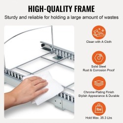 Ulosvedettävä jäteastia-alusta rautarunko 312x410x540 mm alakaappiin kantavuus 16 kg sileät liukukiskot