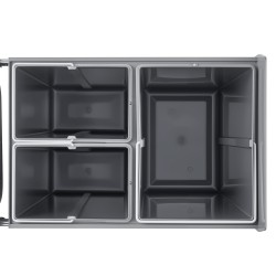 Vedettävä jäteastia keittiökaappiin 20 10 10 litraa PP muovisilla säiliöillä ja rautakiskoilla