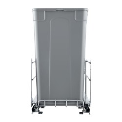 Ulosvedettävä jäteastia keittiökaappiin kaksiosainen 51 litraa PP muovi harmaa pehmeäsulkeutuvat kiskot ovikiinnityssarja