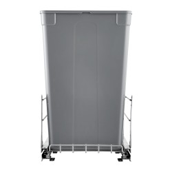 Ulosvedettävä kaksoisjäteastia keittiökaappiin noin 47 litraa kaksi astiaa harmaa pehmeästi sulkeutuva kisko