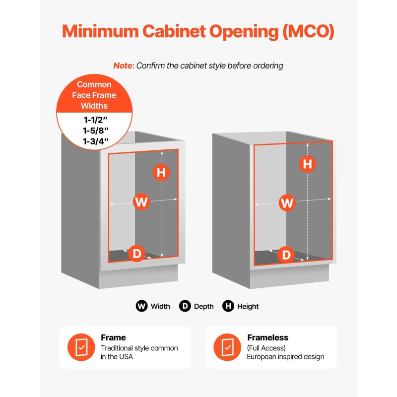 Vedettävä jäteastia keittiökaappiin polypropeeni 35QT täysin ulosvedettävä kahvallinen