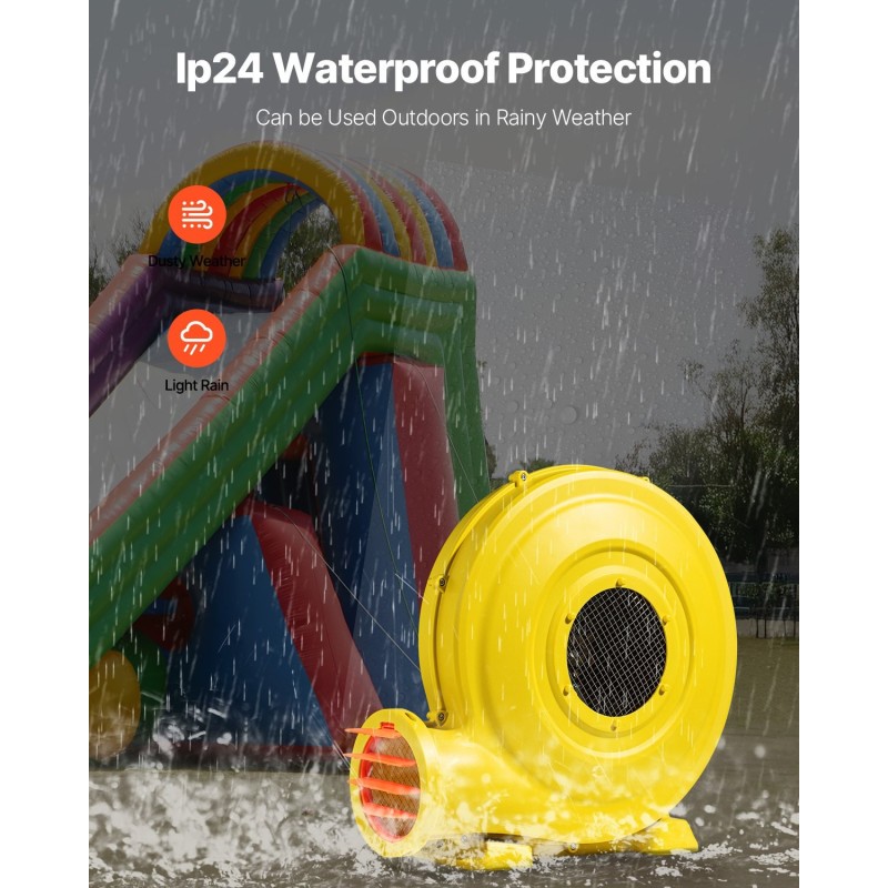 Ilmapuhallin polypropeenikuori 870/950W 1,3 hv 3300 r/min keltainen IP24