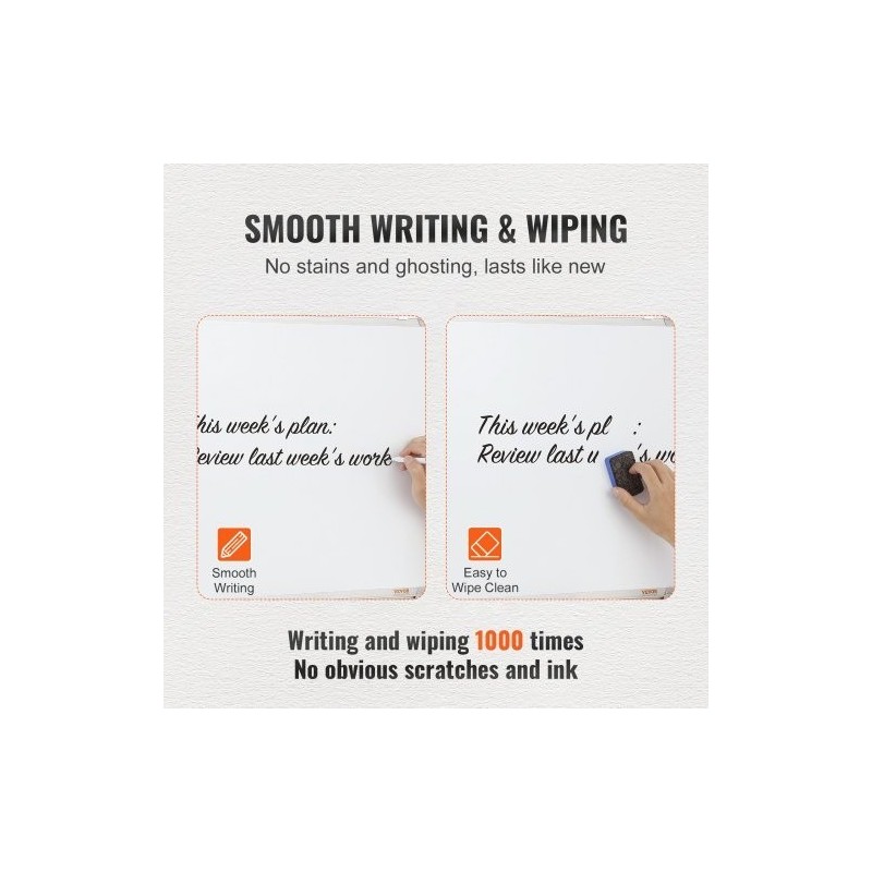 Magnettinen valkotaulu alumiinikehyksellä 457 x 610 mm mukana pyyhin ja 2 tussia