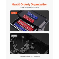 Magneettinen hylsyalusta ABS-muovi 4 kpl 1/4 ja 3/8 tuumaa tilaa 108 hylsylle