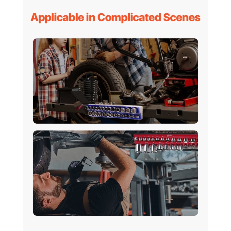 Magneettinen hylsyalusta ABS-muovi 4 kpl 1/4 ja 3/8 tuumaa tilaa 108 hylsylle