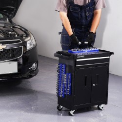 Magneettinen hylsyavainten järjestelijäsarja 3 kpl ABS sininen metrikoille tilaa jopa 75 hylsylle