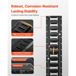 E-track sidontakiskosarja 30 osaa teräs 4 kpl 1,52 m kiskoja musta