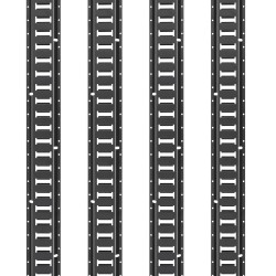E-track sidontakiskosarja 30 osaa teräs 4 kpl 1,52 m kiskoja musta