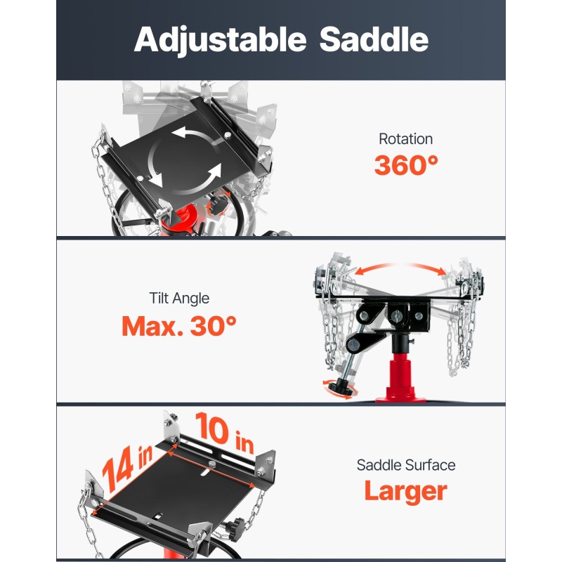 Hydraulinen teleskooppinen vaihteistonostin teräs 0,6 tonnia nostoalue 85–170 cm jalkapoljin