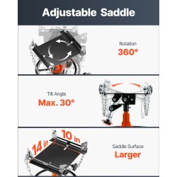 Teleskooppinen hydraulinen vaihteistonostin teräs puoli tonnia nostoalue 85–170 cm poljinkäyttöinen säädettävä satula