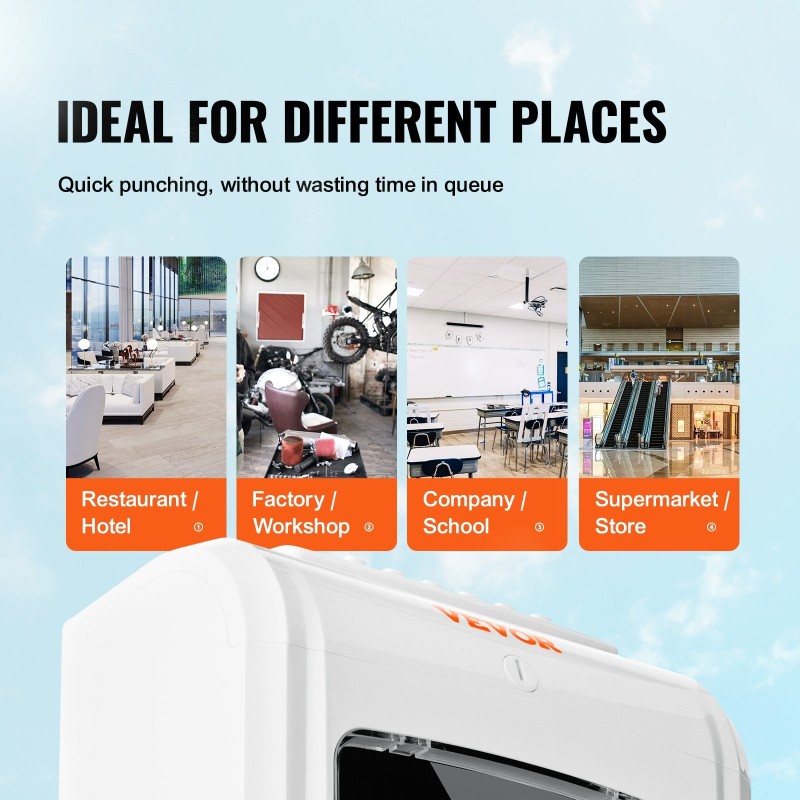 Leimauskello ABS-muovinen 6 leimausta päivässä 102 aikakorttia toimistoon