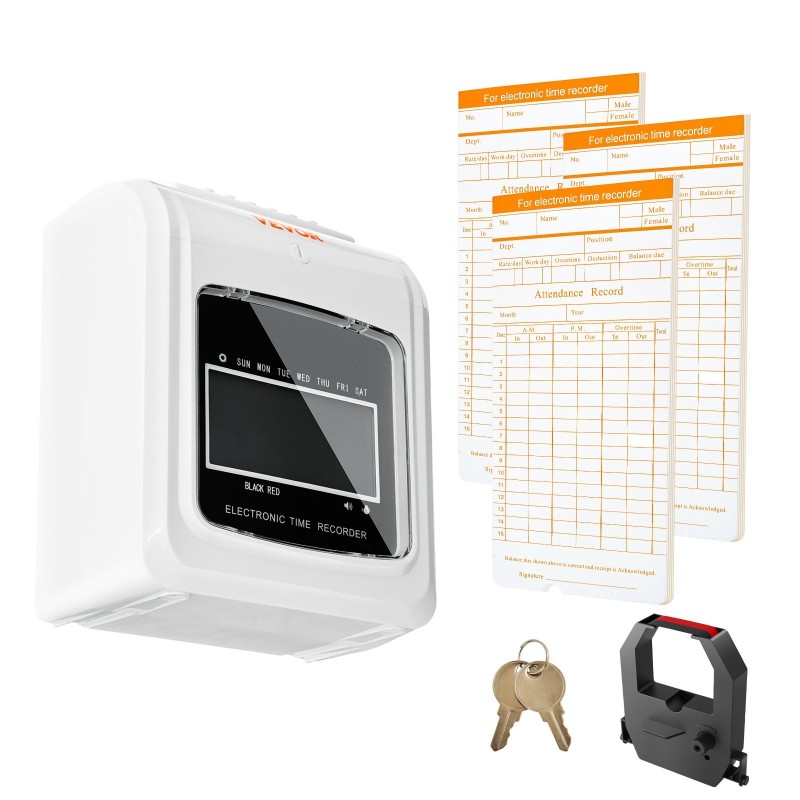 Leimauskello ABS-muovinen 6 leimausta päivässä 102 aikakorttia toimistoon