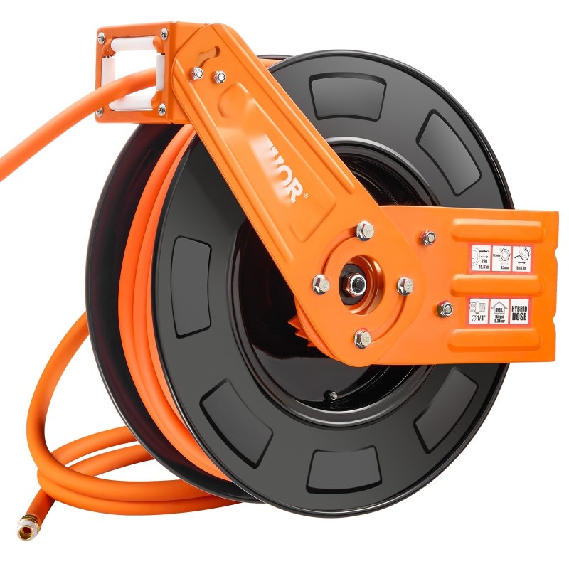 Ilmaletkukela teräskela 3/8 tuumaa 19,8 m hybridipolymeeri 300 PSI automaattinen