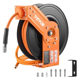 Vedettävä paineilmaletkukela teräsrunko 3/8 tuumaa 15 m 300 PSI automaattinen takaisinkelautuminen räikkälukitus