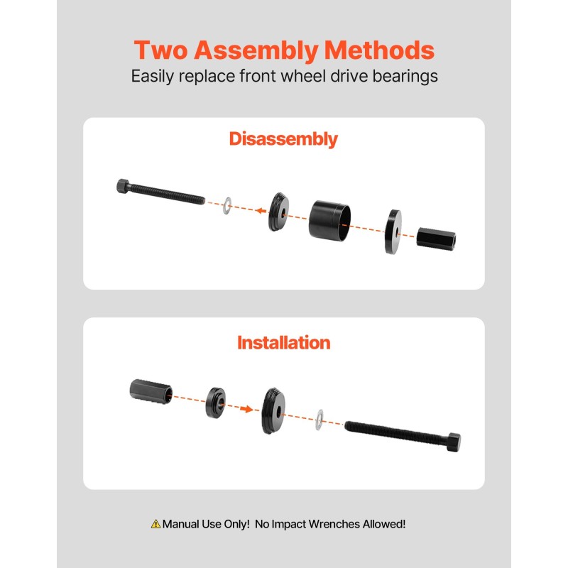 Pyöränlaakerin puristinsarja 23-osainen ruosteenkestävä teräs etuvetoisille autoille