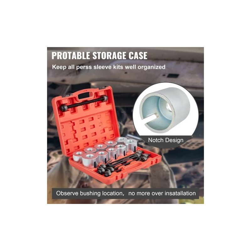 Holkkisarja 27-osainen 45 terästä holkkien ja laakereiden asennukseen autoihin