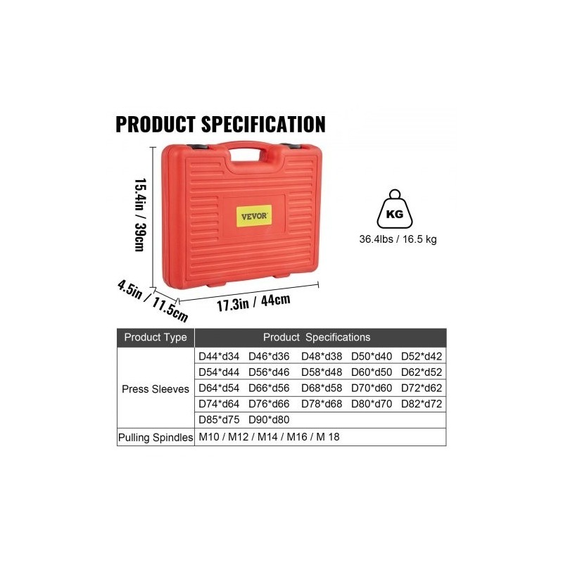 Holkkisarja 27-osainen 45 terästä holkkien ja laakereiden asennukseen autoihin