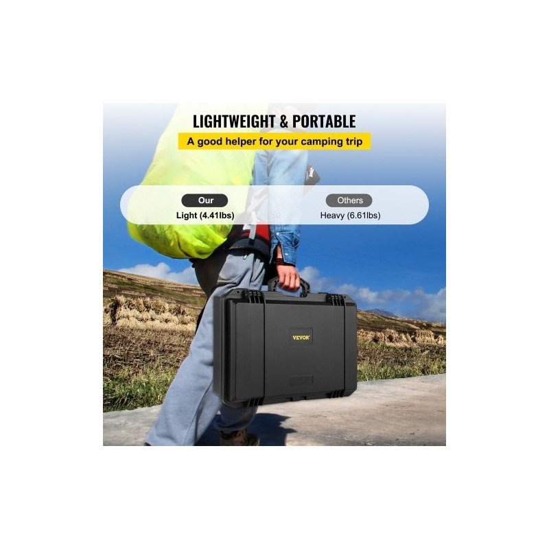 Vesitiivis polypropeeninen iskunkestävä suojakotelo 15,6 tuuman kannettavalle muokattavalla pehmusteella