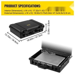 Vesitiivis polypropeeninen iskunkestävä suojakotelo 15,6 tuuman kannettavalle muokattavalla pehmusteella