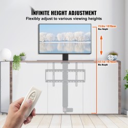 Moottoroitu alumiiniseos TV-nostin säädettävä 107–187 cm korkeudelle enintään 60 tuuman televisioille