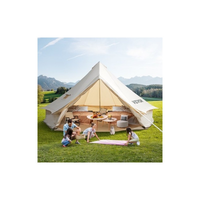 300gsm puuvillacanvas kupoliteltta 4 m 5–8 hengelle 540gsm PVC-lattia