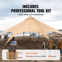 Kelloteltta 5 m hengittävästä TC-puuvillakankaasta 8 hengelle kamiinaventtiilillä