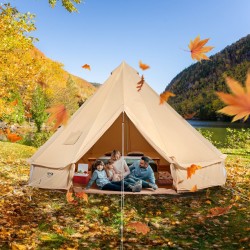 Kangasjurttateltta hengittävä puuvillasekoitekangas kuuden metrin halkaisija neljän vuodenajan käyttöön kymmenelle