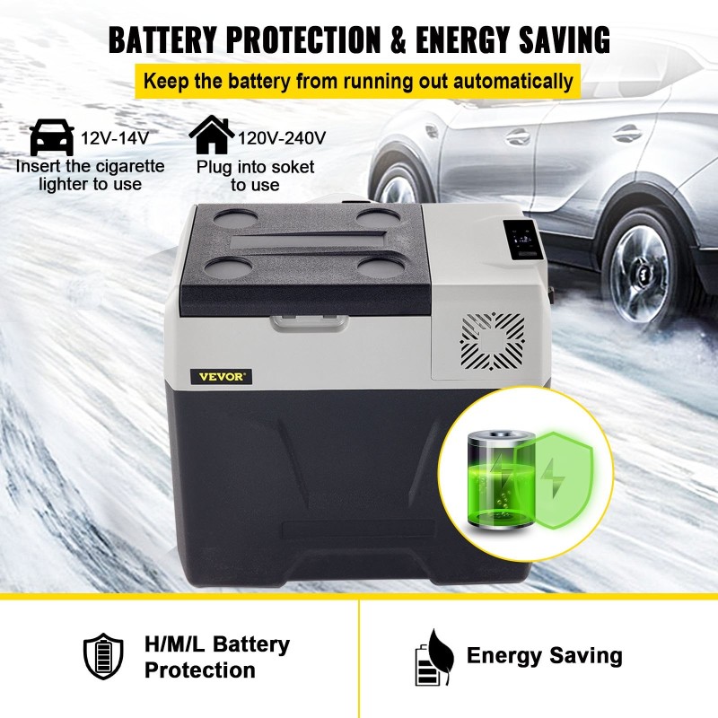 Kannettava kompressorijääkaappipakastin 50 l autoon ja kotiin 12/24 V