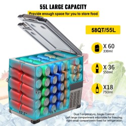 Kannettava kompressorijääkaappi 55 litraa autoon ja kotiin