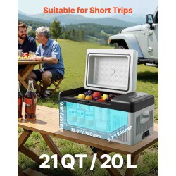 Kompressorijääkaappi 20 l kannettava 12/24 V ja 110–240 V autoon ja kotiin