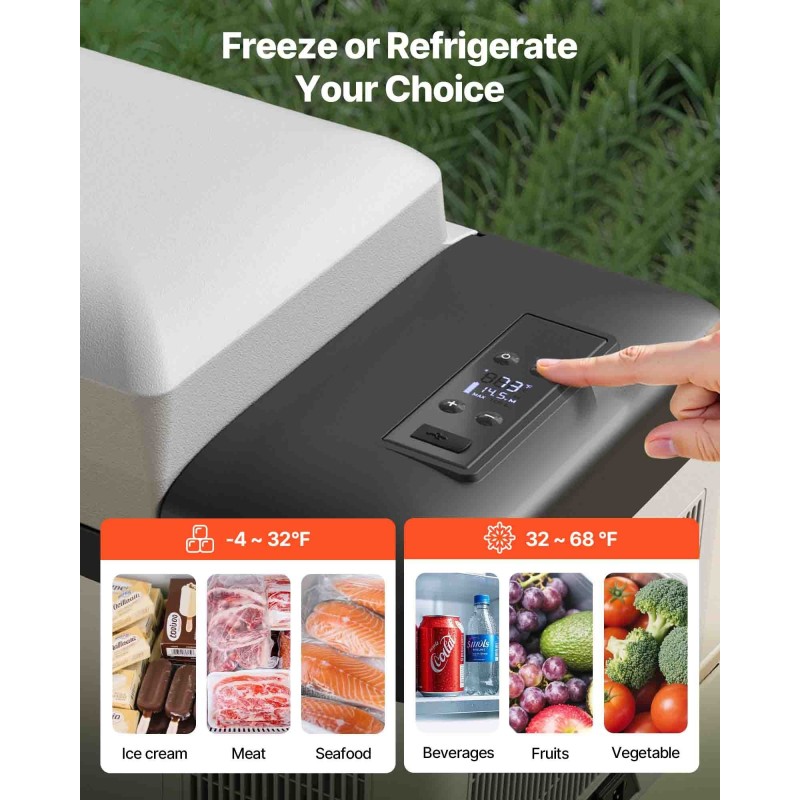 Kompressorijääkaappi 20 l kannettava 12/24 V ja 110–240 V autoon ja kotiin