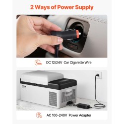 Kompressorijääkaappi 20 l kannettava 12/24 V ja 110–240 V autoon ja kotiin