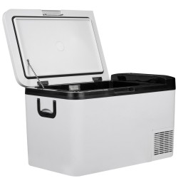 Kannettava kompressorijääkaappi 25 l yhden lämpötilavyöhykkeen mobiiliohjaus pyörillä 12/24V