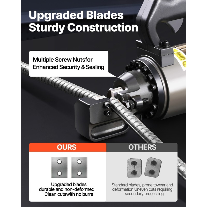 Sähköhydraulinen harjateräksen leikkuri 4–16 mm 1000 W valurautarunko kuparimoottori