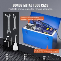 Sähköhydraulinen raudoitusleikkuri valurautarunko 1700W 5–25 mm mukana työkalulaukku ja öljyastia