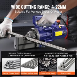 Sähköhydraulinen harjateräksen leikkuri 1350W 4–22 mm työkalulaukulla ja öljyastiolla