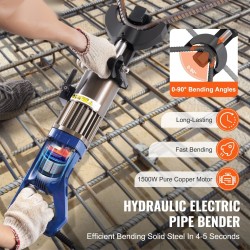Sähköhydraulinen raudoitustaivutin 12–22 mm 1500W valurautainen taivutuspää mukana työkalulaukku