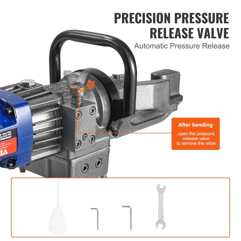 Sähkökäyttöinen hydraulinen harjaterästaivutin 1000 W 6–16 mm 0–90 astetta 15 kg