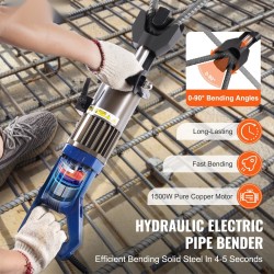 Sähköhydraulinen harjaterästaivutin 6–20 mm 1500 W säädettävä 0–90° työkalulaukulla