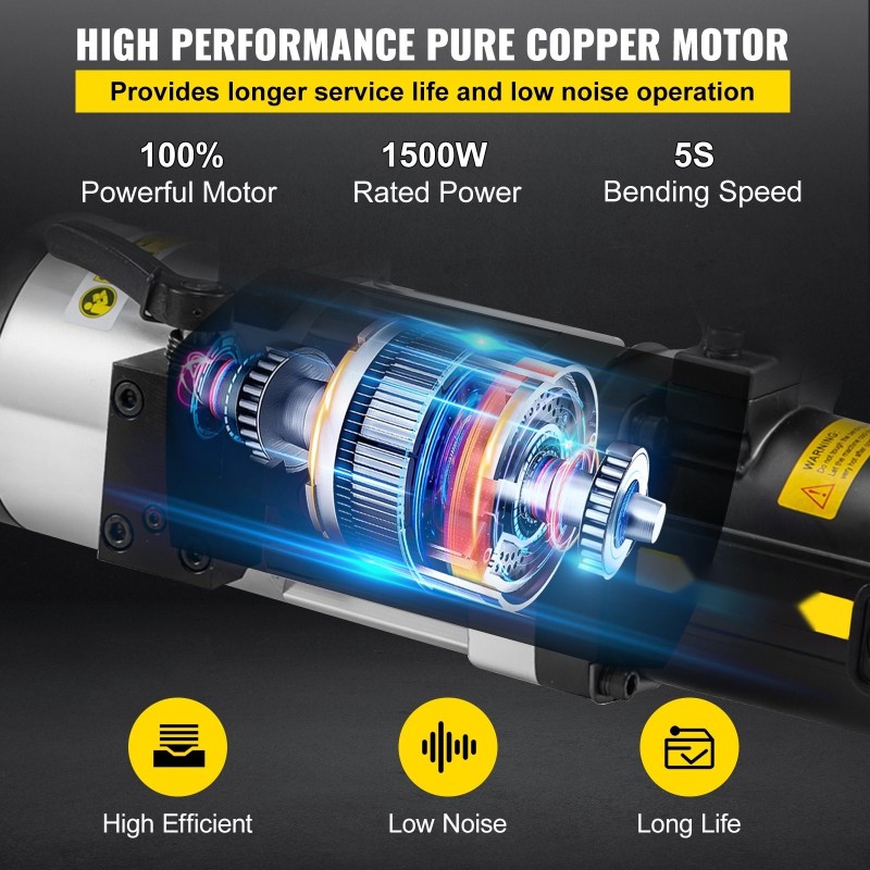 Sähköhydraulinen harjaterästaivutin 1500W 10–25 mm kompaktilla työkalulaukulla