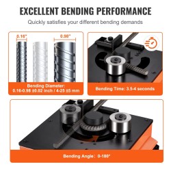 Sähköinen työpöytäraudoitustaivutin hydraulinen 1700W 4–25 mm harjateräkselle