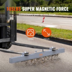 Ripustettava magneettinen harja 1830 mm 47,6 kg magneettivoima trukin haarukoihin