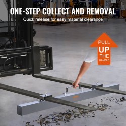 Ripustettava magneettinen harja 1830 mm 47,6 kg magneettivoima trukin haarukoihin