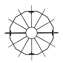 Takkahiiliritilä pyöreä 27 tuumaa 6 tukijalkaa jauhemaalattu teräs takkaan ja nuotioon
