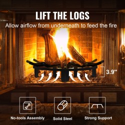 Takkahiiliritilä pyöreä 27 tuumaa 6 tukijalkaa jauhemaalattu teräs takkaan ja nuotioon